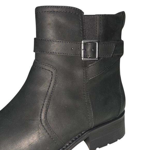 Clarks Collection Women Black Leather Ankle Boots Orinoco Bend Size 10W Zipper - Picture 13 of 16